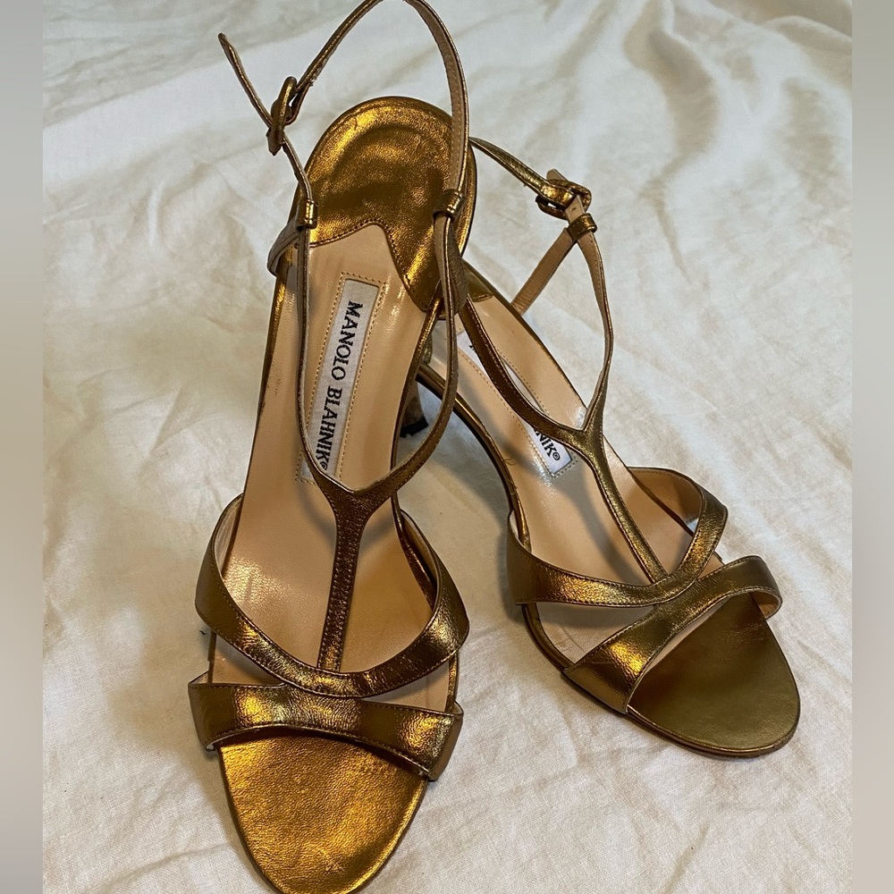 Bronze Manolo Blahnik Sz 38